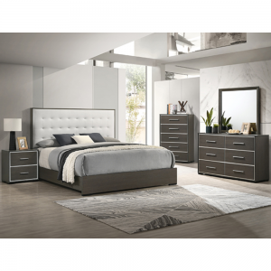 Bedroom Queen with Dresser, Mirror, Nightstand, and Chest 